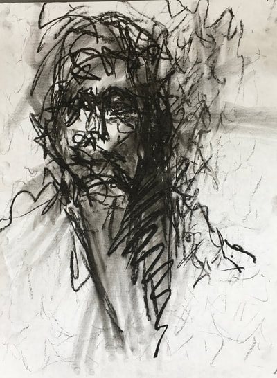 Portrait sketch charcoal